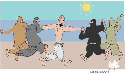 Cartoon: Bathers (medium) by gungor tagged france