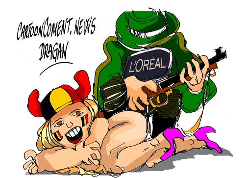 Cartoon: L Oreal-caza (medium) by Dragan tagged oreal,negocio,marceting,cartoon
