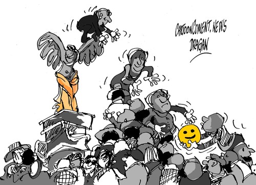 Cartoon: Victoria de Samotracia (medium) by Dragan tagged victoria,de,samotracia,cartoon