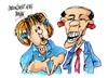 Cartoon: Angela-Obama-sordera (small) by Dragan tagged angela,merkel,barack,obama,alemania,eeuu,politics,cartoon