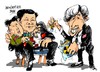 Cartoon: Kim Jong-un-Xi Jinping-Kerry (small) by Dragan tagged kim,jong,un,xi,jinping,john,kerry,eeuu,china,corea,de,norte,politics,cartoon