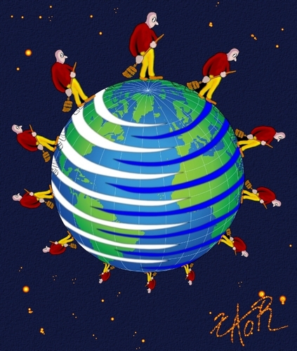 Cartoon: think globally act locally (medium) by johnxag tagged act,save,planet,earth