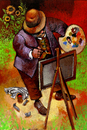 Cartoon: IMPRESSIONIST (small) by Wiejacki tagged painter,art,painting,picture,colors,brush