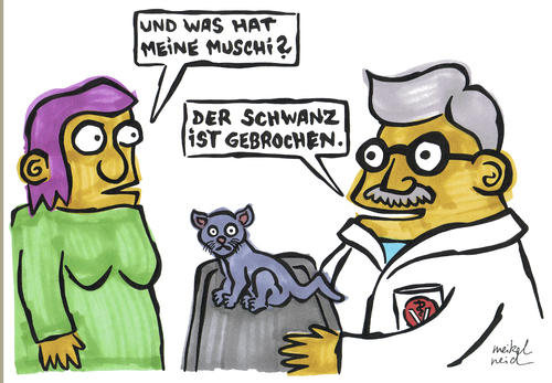 Cartoon: Muschi (medium) by meikel neid tagged tierarzt,arzt,katze