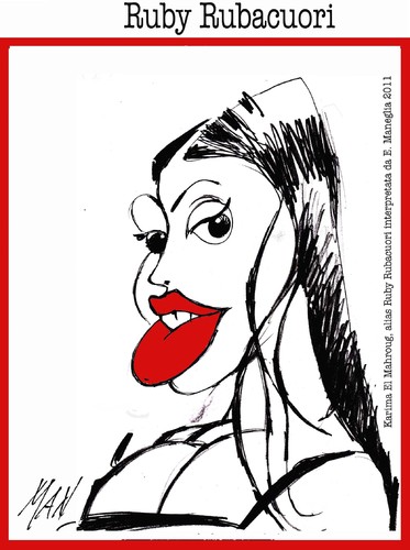 Cartoon: Ruby Rubacuori (medium) by Enzo Maneglia Man tagged elmahroug,karima,rubacuori,ruby