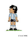 Cartoon: Il grande Maradona (small) by Pascal Kirchmair tagged foot,diego,armando,il,grande,maradona,brain,football,soccer,hirn,kopf