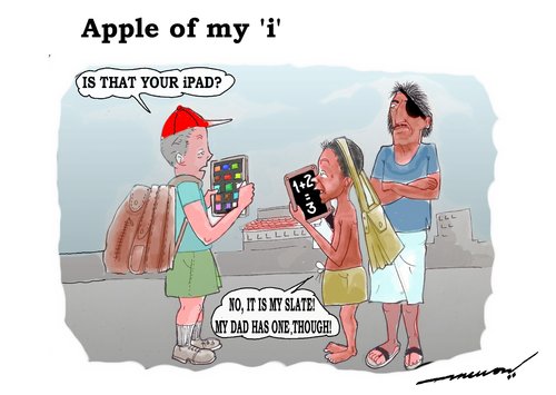 Cartoon: apple of my i (medium) by kar2nist tagged apple,ipad,elite