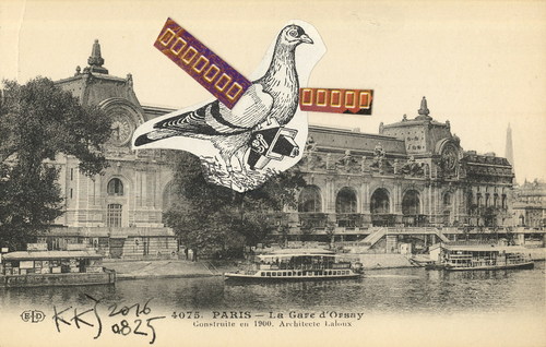 Cartoon: Pigeon photographing Paris (medium) by Kestutis tagged dada,postcard,kestutis,lithuania,paris,photo