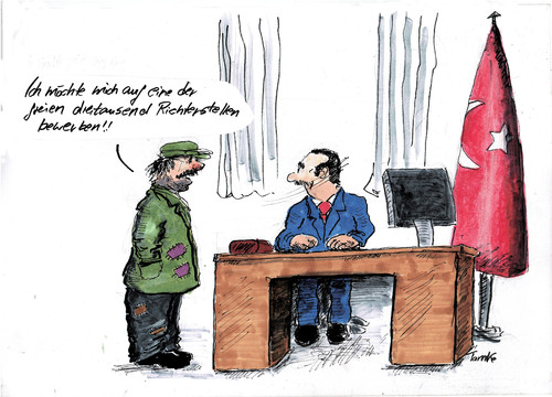 Cartoon: Offene Richterstelle (medium) by Skowronek tagged richter,erdogan,diktatur,säuberung,türkei