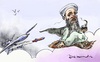 Cartoon: Predator vs Bin Laden (small) by Bob Row tagged predator,binladen,drones,police,surveillance,control,democracy