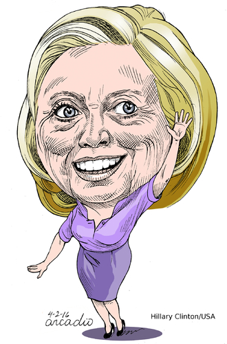 Cartoon: Hillary Clinton (medium) by Cartoonarcadio tagged candidates,usa,elections,democracy,democrats,hillary