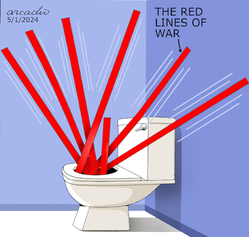Cartoon: The red lines of war. (medium) by Cartoonarcadio tagged war,red,lines,ukraine,russia,gaza