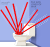 Cartoon: The red lines of war. (small) by Cartoonarcadio tagged war,red,lines,ukraine,russia,gaza