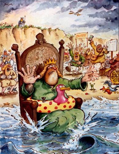 Cartoon: King Canute (medium) by Nick Lyons tagged king,canute