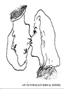Cartoon: Australian kiss (small) by jjjerk tagged australian,french,kiss,cartoon,boy,girl