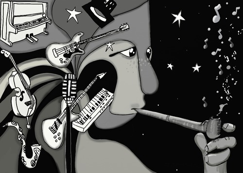 Cartoon: The Night Life (medium) by tonyp tagged arp,the,night,life,music,clubs,mind,fun