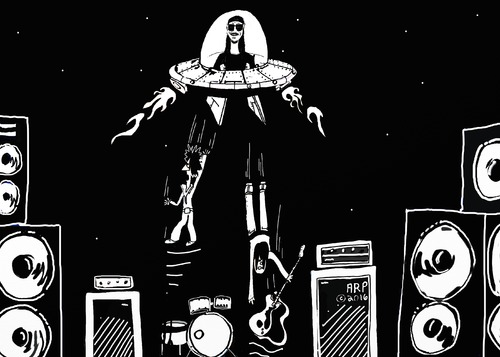 Cartoon: The sound man (medium) by tonyp tagged arp,sound,man,music,stage