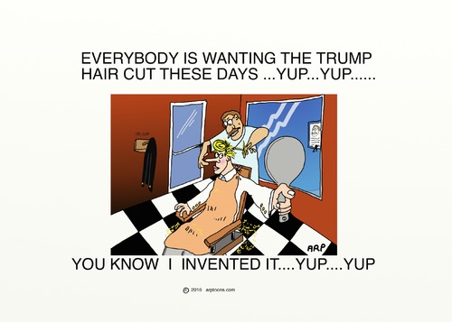 Cartoon: Trump Vanity (medium) by tonyp tagged arp,hair,cut,trump,vanity