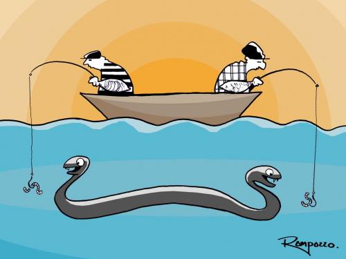 Cartoon: Funny fishing (medium) by Marcelo Rampazzo tagged funny,fishing,,