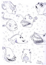 Cartoon: Abissais (small) by Marcelo Rampazzo tagged abissais fish sketches