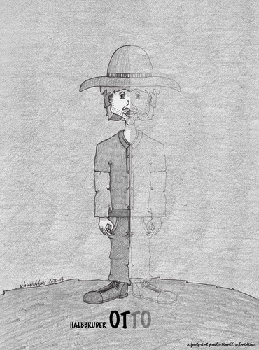 Cartoon: halbbruder (medium) by schmidibus tagged bruder,familie,geschwister,halb,sichtbar,unsichtbar,otto