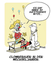 Cartoon: Clownfrau (small) by FEICKE tagged clown,frau,hitze,witz,witze,arzt,frauenarzt,klimakterium,wechseljahre,aufsteigende,feicke