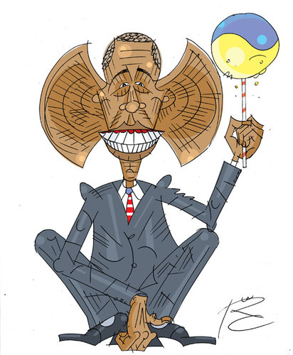 Cartoon: Delikatesse (medium) by Sergey Repiov tagged obama,ukraine