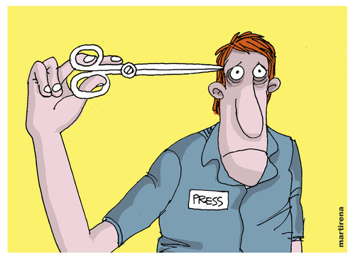 Cartoon: Self censorship (medium) by martirena tagged censorchip,the,media