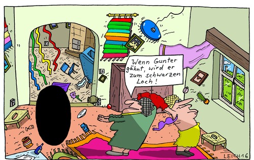 Cartoon: Gunter (medium) by Leichnam tagged gunter,gähnen,müde,sog,anziehend,schwarzes,loch,gegenstände,gatte,gattin,ehe