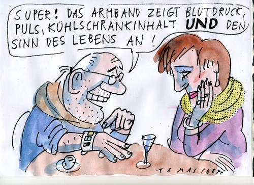 Cartoon: Armband (medium) by Jan Tomaschoff tagged digital,lebenssinn,digital,lebenssinn
