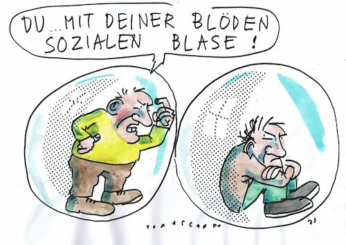 Cartoon: Blase (medium) by Jan Tomaschoff tagged meinung,toleranz,blase,meinung,toleranz,blase