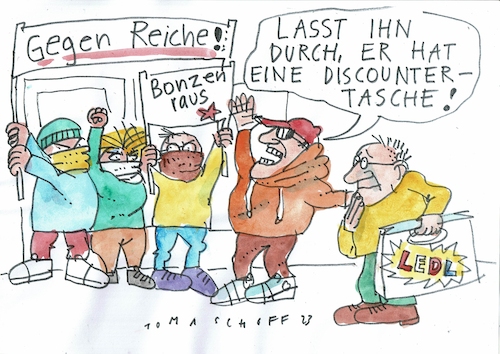 Cartoon: Discount (medium) by Jan Tomaschoff tagged letzte,generation,reiche,bonzen,letzte,generation,reiche,bonzen