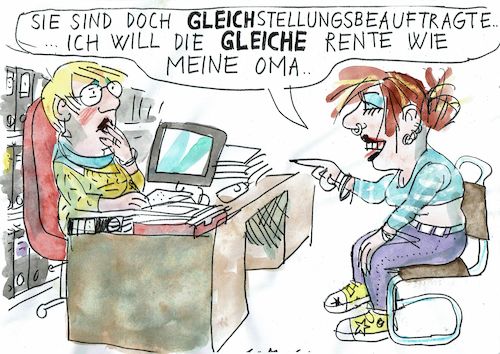 Cartoon: Gleichheit (medium) by Jan Tomaschoff tagged schulden,renten,generationsgerechtigkeit,schulden,renten,generationsgerechtigkeit