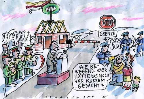 Cartoon: Grenze (medium) by Jan Tomaschoff tagged grenzen,migration,grenzen,migration