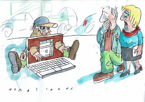 Cartoon: Pranger (medium) by Jan Tomaschoff tagged pc,internet,datenschutz,intimsphäre,pc,internet,datenschutz,intimsphäre