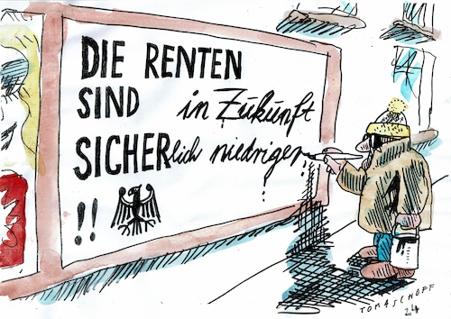 Cartoon: Rente (medium) by Jan Tomaschoff tagged rente,demografie,rente,demografie
