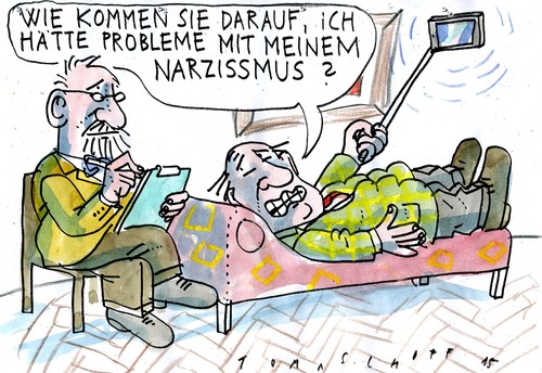 Cartoon: Selfie (medium) by Jan Tomaschoff tagged selfie,narzissmus,selfie,narzissmus
