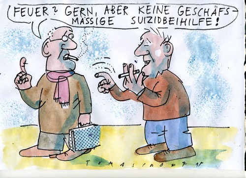 Cartoon: Sterbehilfe (medium) by Jan Tomaschoff tagged rauchen,gesundheit,suizid,rauchen,gesundheit,suizid