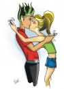 Cartoon: Love calls... (small) by Nicoleta Ionescu tagged love,kiss