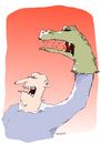 Cartoon: arrggghhh!!! (small) by Kossak tagged krokodil böse krokodile evil puppe handpuppe puppet zähne teeth aggression