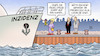 Cartoon: Inzidenz sinkt (small) by Harm Bengen tagged inzidenz,sinkt,taufe,schiffstaufe,hafen,sinken,corona,harm,bengen,cartoon,karikatur