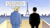 Cartoon: Trump in Paris (small) by Harm Bengen tagged trump,macron,frankreich,eifelturm,paris,riesentheater,klimaschutzabkommen,fracking,stadt,harm,bengen,cartoon,karikatur