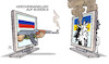 Cartoon: Videoverhandlung auf Russisch (small) by Harm Bengen tagged videoverhandlung,russisch,ak47,monitor,kaputt,russland,ukraine,krieg,angriff,harm,bengen,cartoon,karikatur