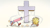 Cartoon: Wettlauf mit der Zeit (small) by Harm Bengen tagged corona,wettlauf,zeit,spritze,virus,impfstoff,todeszahlen,sterben,kreuz,wachstum,harm,bengen,cartoon,karikatur