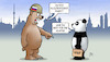 Cartoon: WWF-Agent (small) by Harm Bengen tagged ausländischer,agent,klapse,bär,stahlhelm,panda,wwf,moskau,krieg,ukraine,russland,harm,bengen,cartoon,karikatur