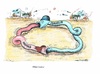 Cartoon: Verbissenes Festhalten (small) by mandzel tagged hamas,israelis,schlangen,verbissenes,ringen