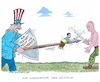 Cartoon: Vorkämpfer (small) by mandzel tagged ukraine,russland,bomben,selenski,usa,putin,kämpfe