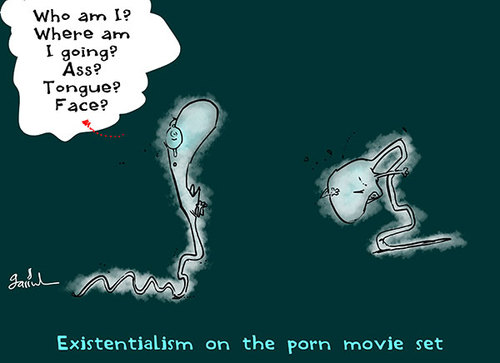 Cartoon: Existentialism (medium) by Garrincha tagged erotic,movies