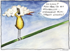 Cartoon: WOLKENLOS (small) by LA RAZZIA tagged bird cloud weather bad sky wolke vogel angeber show off handy mobile phone