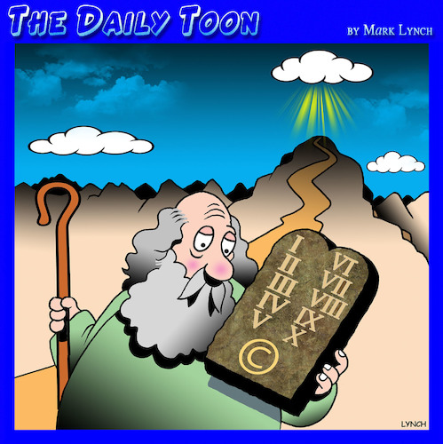 Cartoon: Copyright (medium) by toons tagged ten,commandments,copyright,moses,ten,commandments,copyright,moses
